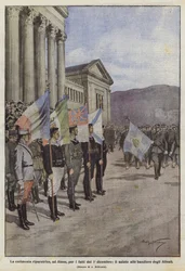 The reparative ceremony in Athens for the events of December 1st, the salute to the flags of the Allies